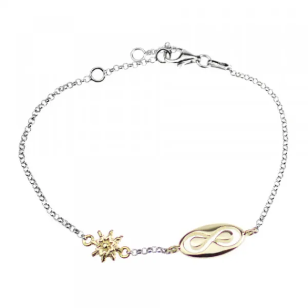 Pulsera Chapa Infinito Calado y Plata Dorada*Eguzkilore