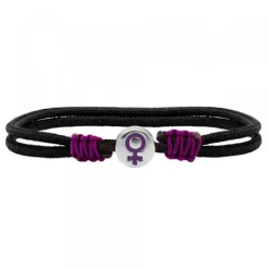 Pulsera Charm Símbolo Mujer Plata Esmalte Morado*Eguzkilore Discount