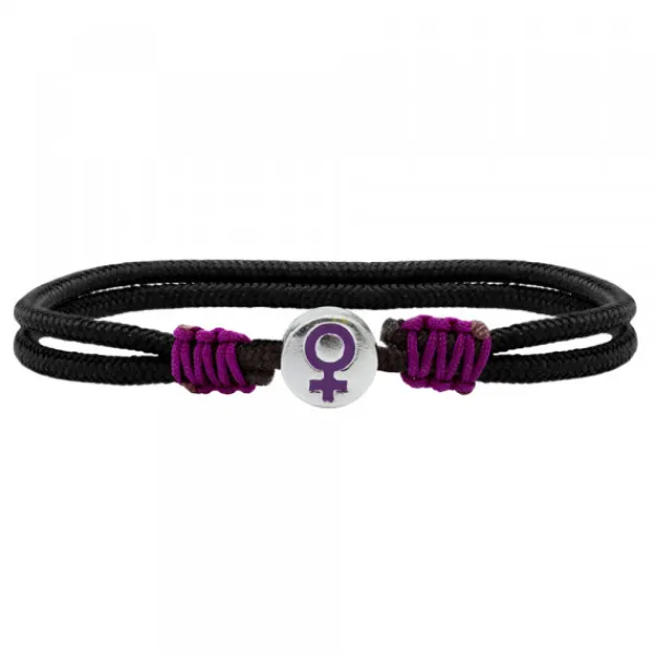 Pulsera Charm Símbolo Mujer Plata Esmalte Morado*Eguzkilore Discount