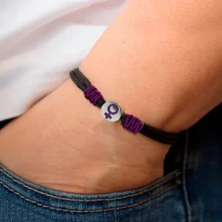 Pulsera Charm Símbolo Mujer Plata Esmalte Morado*Eguzkilore Discount