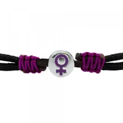 Pulsera Charm Símbolo Mujer Plata Esmalte Morado*Eguzkilore Discount