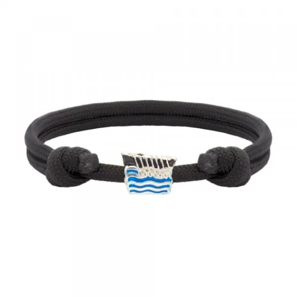 Pulsera Charm Trainera Negra Plata*Eguzkilore