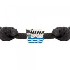 Pulsera Charm Trainera Negra Plata*Eguzkilore