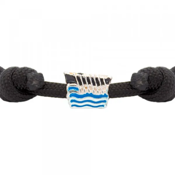 Pulsera Charm Trainera Negra Plata*Eguzkilore