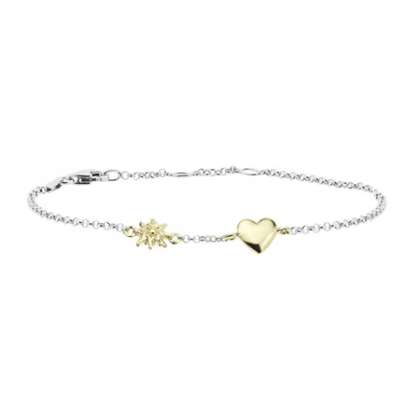Pulsera Corazón y de Plata Dorada*Eguzkilore Hot