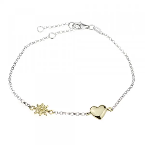 Pulsera Corazón y de Plata Dorada*Eguzkilore Hot
