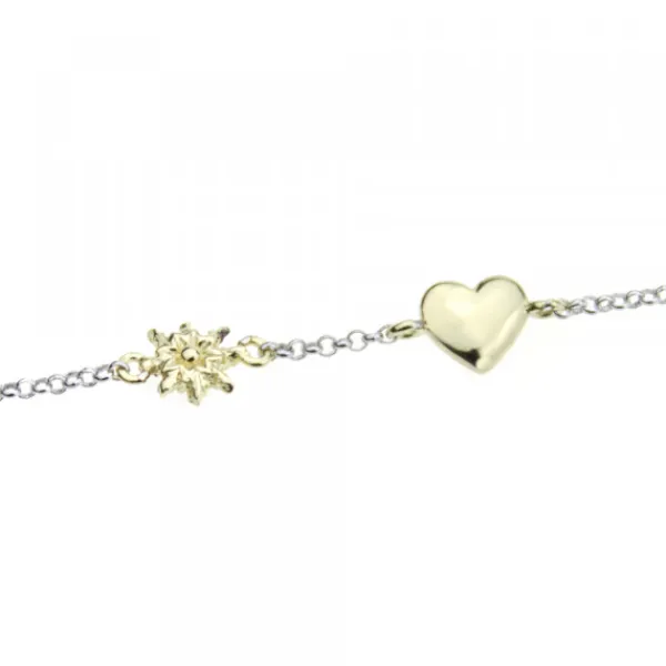 Pulsera Corazón y de Plata Dorada*Eguzkilore Hot