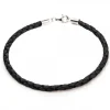 Pulsera Cuero Trenzado Negro Eguzkicharm*Eguzkilore Online