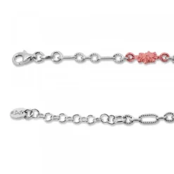 Pulsera de Plata con 3 Rosas y Eslabones Grafilados*Eguzkilore Hot