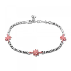Pulsera de Plata con 3 Rosas y Cadena Semirígida*Eguzkilore Clearance