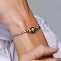Pulsera Donna Macramé de Plata Dorada*Eguzkilore New