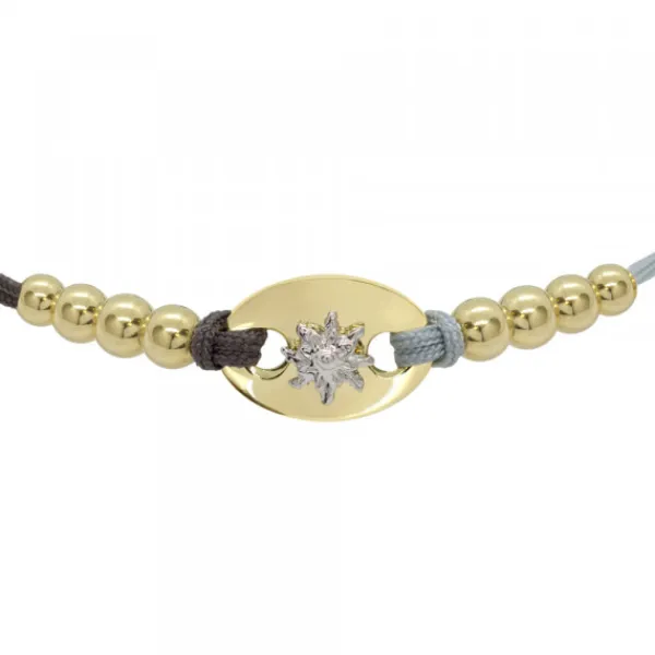 Pulsera Donna Macramé de Plata Dorada*Eguzkilore New