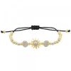 Pulsera Bolitas Plata Dorada y Macramé*Eguzkilore