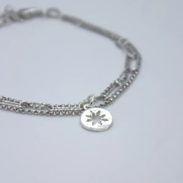 Pulsera Cadena Eslabones Plata Triple*Eguzkilore Sale