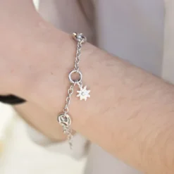 Pulsera Cadena Rolo y Calabrote de Plata*Eguzkilore Sale