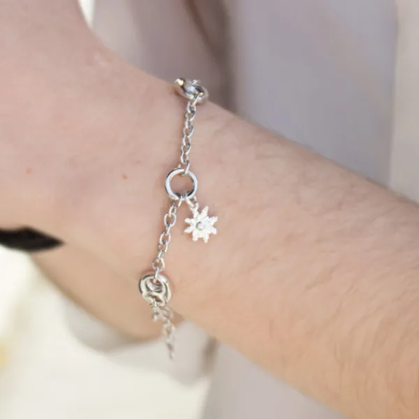 Pulsera Cadena Rolo y Calabrote de Plata*Eguzkilore Sale