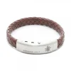 Pulsera Cuero trenzado Marrón Personalizable*Eguzkilore