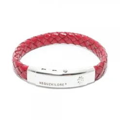 Pulsera Cuero trenzado Granate*Eguzkilore Hot
