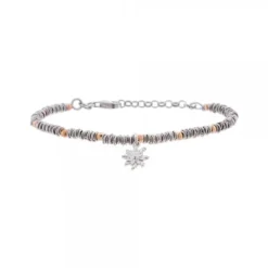 Pulsera Mallina Facetada Plata y Rosa*Eguzkilore Sale