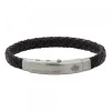 Pulsera Mate Cuero Trenzado Negro Personalizable*Eguzkilore Clearance