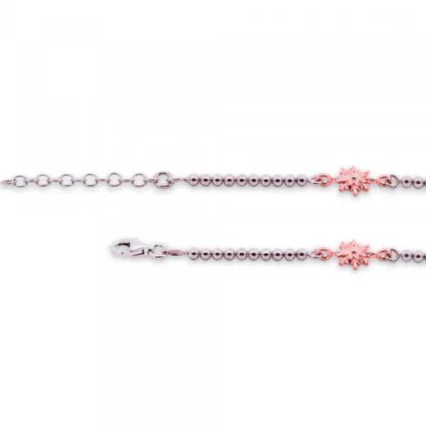 Pulsera Plata Rosa con Bolitas de Plata*Eguzkilore Clearance
