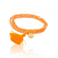 Pulsera Elástica Naranja Triple con*Eguzkilore Clearance