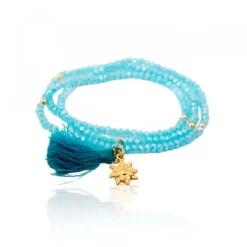 Pulsera Elástica Turquesa Triple con*Eguzkilore Best