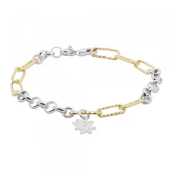 Pulsera Eslabones de Plata Bicolor y Plata*Eguzkilore Online