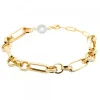 Pulsera Eslabones 3+1 de Plata Dorada*Eguzkilore Discount
