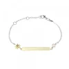 Pulsera Identidad Plata Dorada y Perla Personalizable*Eguzkilore Clearance