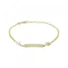 Pulsera Identidad Plata Dorada y Perla Eguzkitxiki*Eguzkilore Online