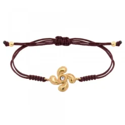 Pulsera Lauburu Berria Plata Dorada y Circonita*Eguzkilore Sale