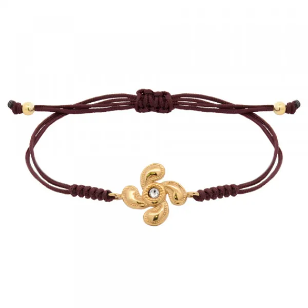 Pulsera Lauburu Berria Plata Dorada y Circonita*Eguzkilore Sale