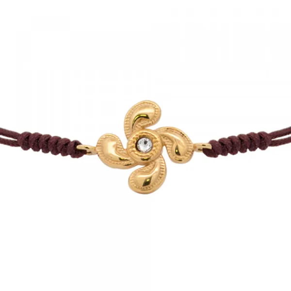 Pulsera Lauburu Berria Plata Dorada y Circonita*Eguzkilore Sale
