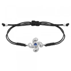 Pulsera Lauburu Berria Plata y Circonita Azul*Eguzkilore Hot