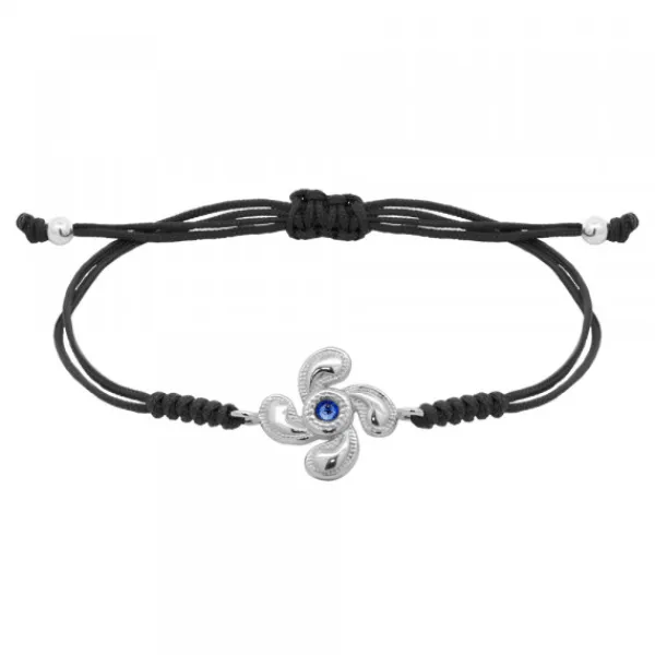 Pulsera Lauburu Berria Plata y Circonita Azul*Eguzkilore Hot