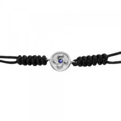 Pulsera Lauburu Redondo Plata y Circonita Azul Negra*Eguzkilore Online