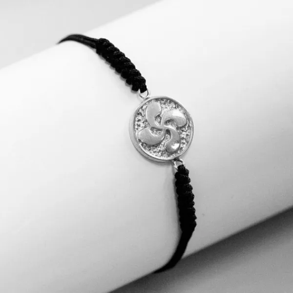 Pulsera Lauburu Redondo Plata Negra*Eguzkilore Sale