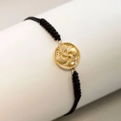 Pulsera Lauburu Redondo Plata Dorada Negra*Eguzkilore Best