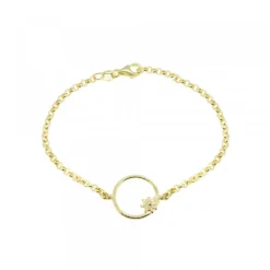 Pulsera Luna Llena de Plata Dorada*Eguzkilore Online
