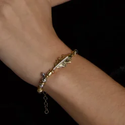 Pulsera Mari Bolitas Plata Dorada y Circonitas*Eguzkilore Best