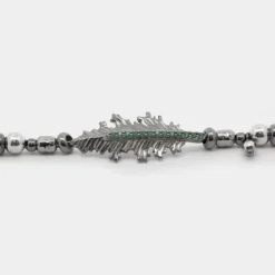 Pulsera Mari Bolitas Rutenio y Circonitas Verdes*Eguzkilore
