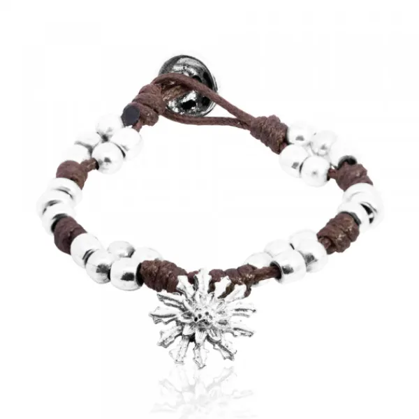 Pulsera Mari Mate con Motivo y Cuerda Marrón*Eguzkilore Hot