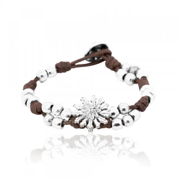 Pulsera Mari Mate con Motivo y Cuerda Marrón*Eguzkilore Hot