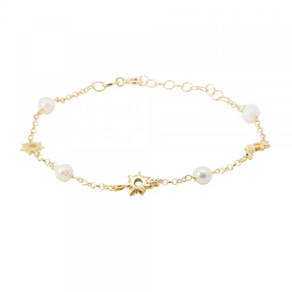 Pulsera Mountain Plata Dorada y Perlas*Eguzkilore Clearance