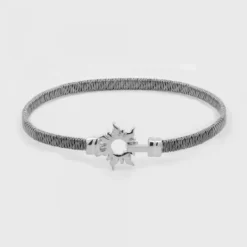 Pulsera Mountain Rígida Acero Negro y Plata*Eguzkilore
