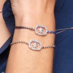 Pulsera Muka Macramé Plata y Circonitas Multicolor*Eguzkilore Best