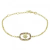 Pulsera Muka Plata Dorada y Circonitas Marrones*Eguzkilore Discount