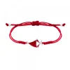 Pulsera Pañuelo San Fermín Plata con Hilo Rojo Nudos*Eguzkilore