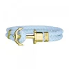 Pulsera Paul Hewitt de Cuero Azul y Acero Dorado*Eguzkilore Outlet